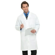 Landau Men's Essential Lab Coats Classic Relaxed Fit Breathable Fade Resistant 3 Pockets Button Full-Length Lab Coat Scrub, Style 3139