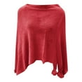 thumbnail image 7 of IDALL Shawl Wraps for Women Scarf for Women Autumn And Winter Cape Cape Fringe Horn Buckle Solid Color Irregular Double Fringe Cape Cape Warm And Thick Pashmina Wraps Ponchos for Women Red One Size, 7 of 7