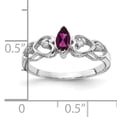 thumbnail image 2 of Primal Gold 14 Karat White Gold 6x3mm Marquise Rhodolite Garnet and Diamond Ring, 2 of 4