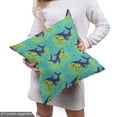 thumbnail image 5 of Ambesonne Fish Fabric by the Yard Upholstery, Deep Sea Sharks Swimming Art, 2 Yards, Seafoam Pale Green and Indigo, 5 of 5
