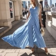 thumbnail image 4 of HXWCHs Women's Cropped Jumpsuit, Stylish Women's Deep V Neck Waist Accentuating Sleeveless Wide Leg Jumpsuit for Elegant Evening Wear S Blue, 4 of 4
