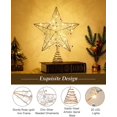 thumbnail image 4 of Tree Topper, Battery Powered Decorative Glittered Tree-top Star with LED Lights, Durable Golden Iron Star Shape Tree Topper Xmas Party Halloween Home Night&Day Decor, Gold, 4 of 8