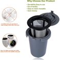 thumbnail image 4 of Taza de filtro reutilizable, filtro de malla de acero inoxidable, ducha de agua de diseño especial, tazas de filtro duraderas, gris (paquete de 2), 4 of 5