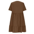 thumbnail image 6 of Zpanxa Summer Dresses for Women, Sun Dresses Women, Womens Spring and Summer V-Neck Loose Solid Pleated Casual High Waist Lace Dress, 6 of 8