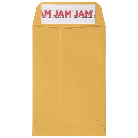 JAM Paper #4 Coin Business Commercial Envelopes, 3" x 4 1/2", Brown Kraft Manila, 500 Per Carton