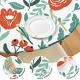 thumbnail image 4 of Round fitted tablecloth with elastic border, water-resistant polyester fabric, fits 44-52 inch diameter tables, oversized edition, 4 of 5