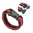 thumbnail image 4 of Uxcell Survival Paracord Bracelets, 2 Pack Braided Paracord Bracelet, Black, Red, 4 of 5