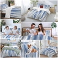 thumbnail image 5 of 3 Piece Blue Gray Duvet Cover Set Queen Size,Microfiber Comforter/Quilt Cover with Corner Ties and 2 Pillowcases,Modern Simple Abstract White Ombre Texture All Season Soft Bedding with Zipper Closure, 5 of 8