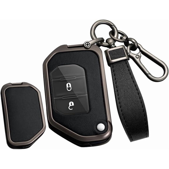 Compatible Key Fob Cover for Jeep Grand Cherokee Dodge Charger Challenger Durango Journey Dart Chrysler 300 Key Case Holder Protector Metal Keychain