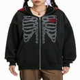 thumbnail image 2 of Men Women Zip Hoodies Skeleton Long Sleeve Over Face Sweatshirts, 2 of 9