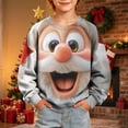 thumbnail image 5 of Nekdswn Kids Christmas Sweatshirt Ugly Xmas Santa Graphic Hooded Pullover Drop Shoulder Long Sleeve Top Warm Fleece Lined Winter Holiday, 5 of 9