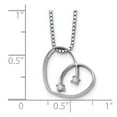 thumbnail image 2 of Polished Prong set Lobster Claw Closure White Ice .02ct Diamond Love Heart Necklace 18 Inch Measures 20mm Wide - Pendant, 2 of 2