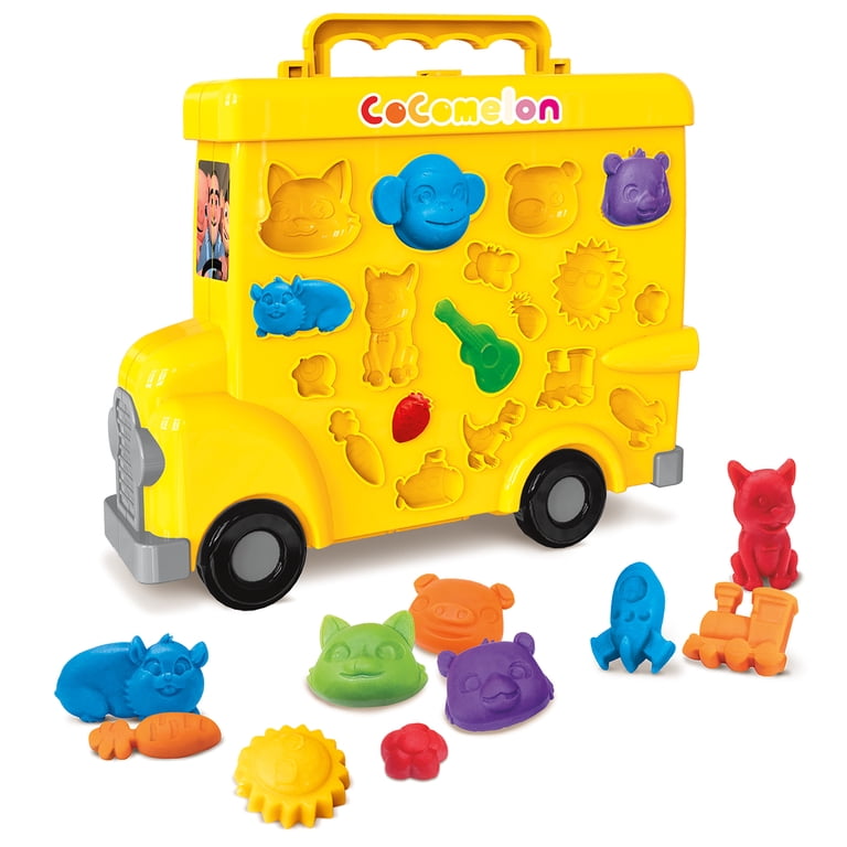 CoComelon Mold & Play School Bus Softee Dough Kit, 25+ Molds, Kids