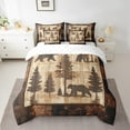 thumbnail image 2 of Farmhouse Bear Comforter Set Queen 7 Piece Woodland Pine Tree Bed in a Bag Wildlife Decor for Home,Rustic Cabin Style Bear Bedding Set with Fitted Sheet,Flat Sheet,Pillowcases, 2 of 5
