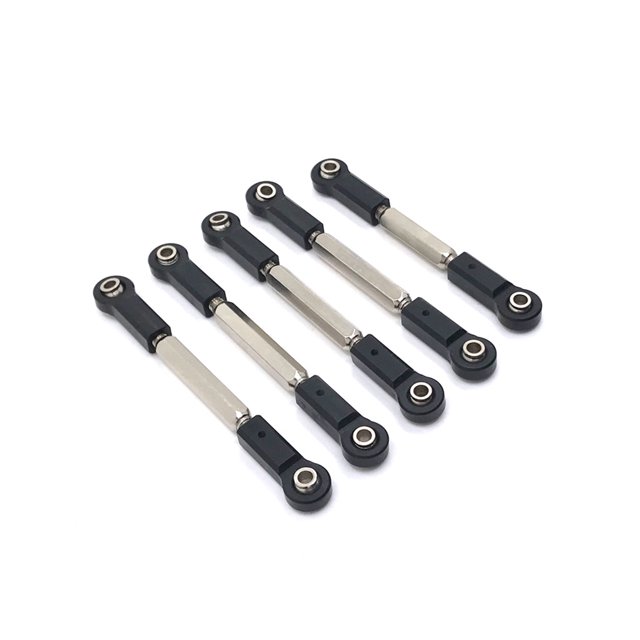fastboy 5 Pieces 1/10 Scale RC Car Steering Linkages Model Vehicle Pull Rods Toy Repair Upgrade Modified Replacement for JLB JR Black