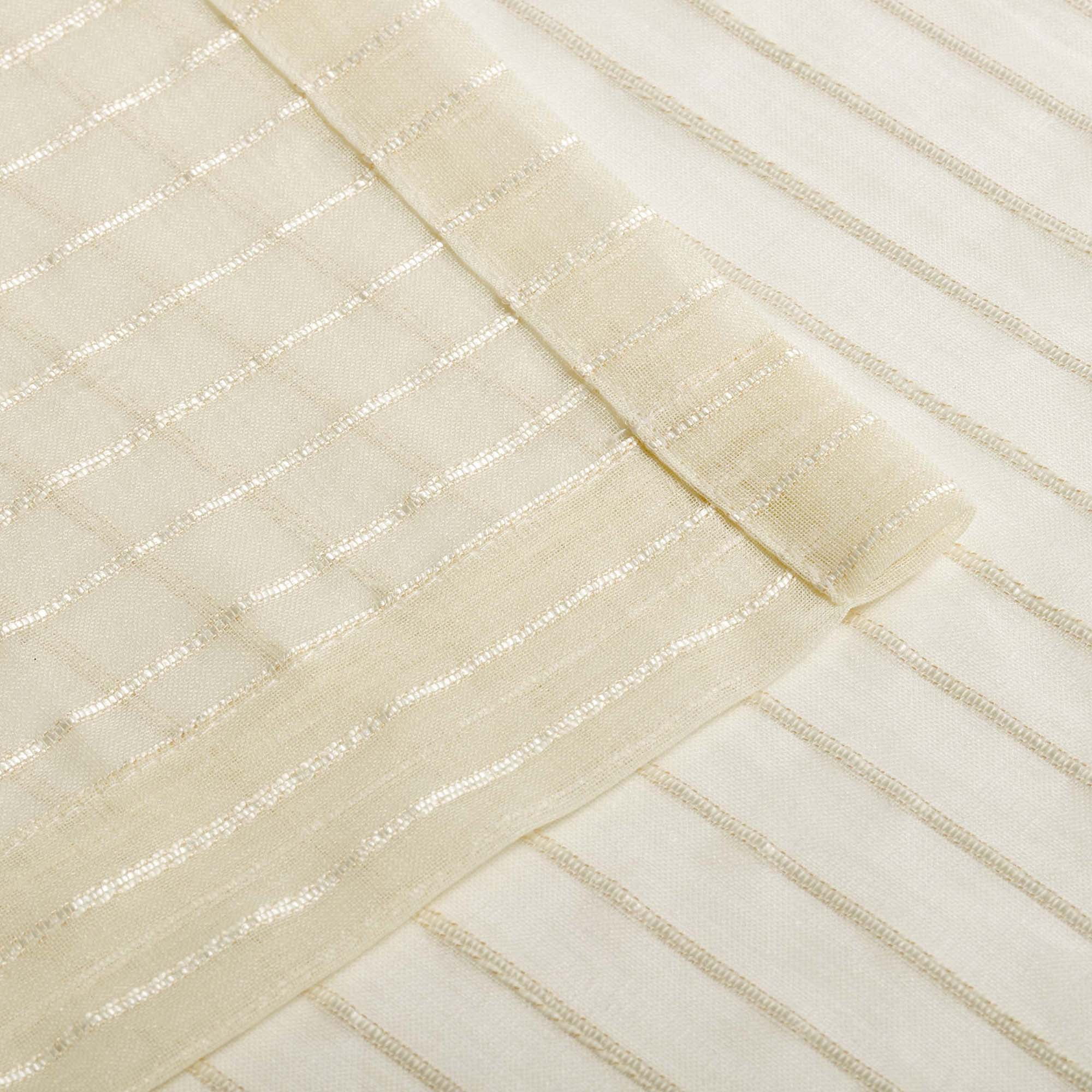 Superior Jackson Stripe Sheer Curtain Grommet Curtain Panel Set, 52" x 108", Ivory