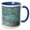 Blue/White, variant on 3drose, Image of Chic Trendy Teal and Rosegold Marble Agate Gemstone Quartz, 15oz Mug