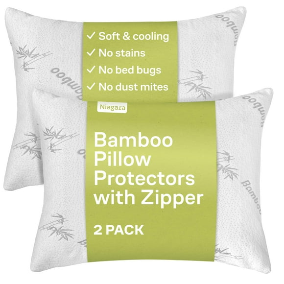 Paquete de 2 protectores de almohada Niagara Sleep Solution, tamaño queen