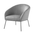 thumbnail image 3 of Posh Living Brixton Faux Leather Barrel Back Accent Chair in Light Gray/Black, 3 of 8