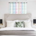 thumbnail image 4 of Blue Pink Plaid Kitchen Curtains Short 45 Inch Length, Pastel Green White Buffalo Patchwork Grommet Top Bedroom Living Room Curtains, Light Filtering Cafe Curtain Drapes 2 Panels Set 84''x45'', 4 of 9