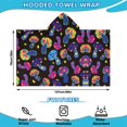 thumbnail image 2 of Colorful Psychedelic Mushroom Black Pattern Hooded Bath Towel，50"x30" for Ages 3 To 12 Kids, Quick Dry Lightweight Soft Microfiber Hood Beach Towel Cover Up for Kids, 2 of 7