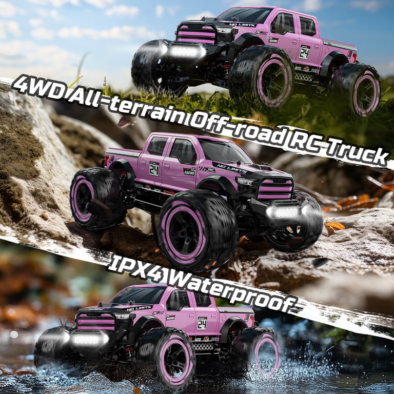 Deerc 1:10 High-Speed 4WD RC Monster Truck, Pink photo 4