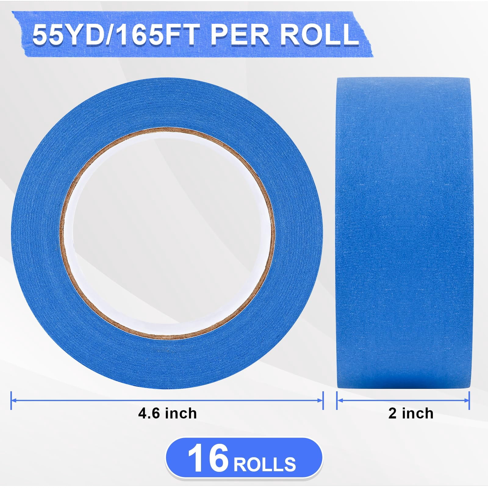 16 Rolls Painters Tape 2 Inch Wide Multi-surface No Blue Masking For Walls Painting Packing Labeling Diy Crafts 2 X 55 Yards(880 Yards Total)