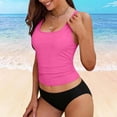 thumbnail image 4 of BOOMNY Womens Leakproof Tankini Sets 2 Peice Menstrual Swimsuit For Women Solid Color Swimwear Lightweight Low Rise Cozy Soft Bathing Suits, 4 of 7
