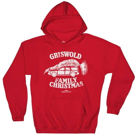 Ripple Junction National Lampoon's Christmas Vacation Adult Holiday Pullover Hoodie Griswold Family Wagon Funny X-Mas Sweatshirt Officially Licensed Medium Red