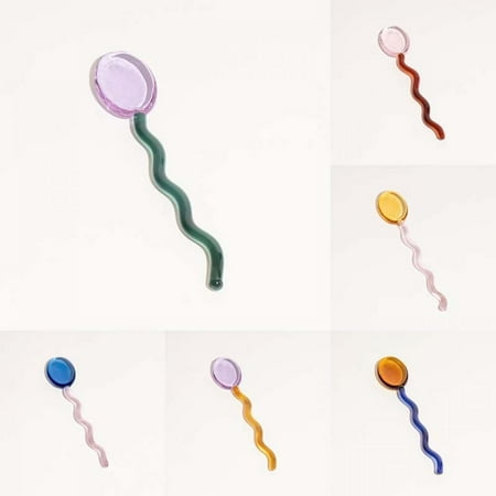 

6 Pack Glass Stirring Spoons Heat Resistant Mixing Rod for Coffee Tea Yogurt Ice Cream Cocktail Cold Drink Salt Sugar Appetizers and Desserts