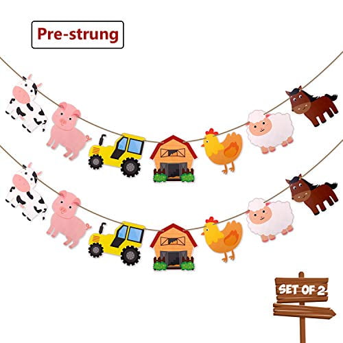 Faisichocalato Farm Animals Banner Barnyard Themed Party