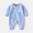 thumbnail image 1 of Yidarton Baby Jumpsuit Baby Warm Cotton Padded Newborn Clothes Autumn And Winter Ha Clothes Boneless Climbing Clothes Newborn Blue, 1 of 9