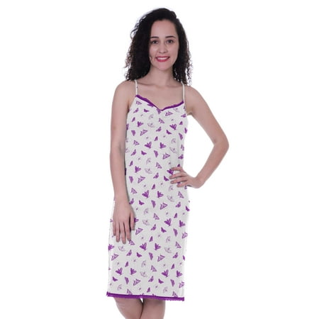 

Moomaya Printed Spaghetti Strap Nightgown For Womens Lace V-Neck Sleepwear Nightdress