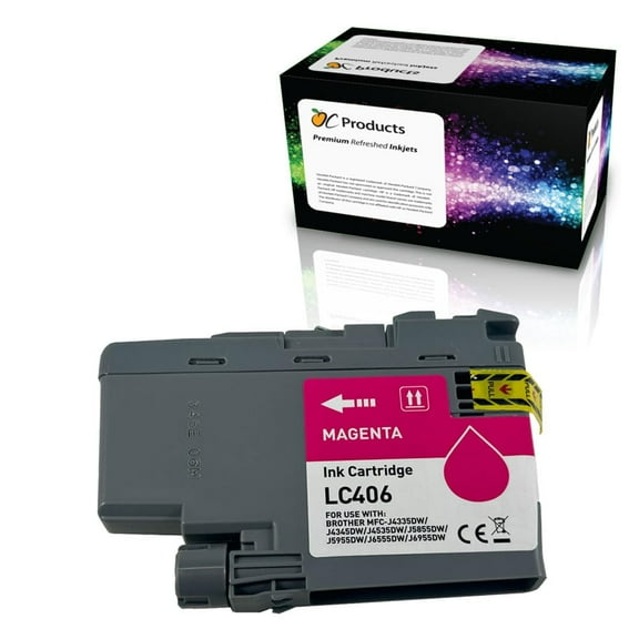 OCProducts Compatible Ink Cartridge Replacement for Brother LC406 Magenta for MFC-J4335DW MFC-J4345DW MFC-J4535DW MFC-J5855DW MFC-J5955DW MFC-J6555DW MFC-J6955DW