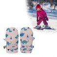 thumbnail image 4 of Kids Winter Mittens Cartoon Dinosaur Ski Gloves for 1-10T Boys Girls Quick Drying Warm Fleece Lined Outdoor Mittens khaki L, 4 of 4