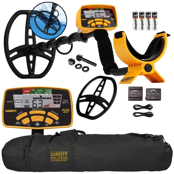 Garrett ACE 400 Metal Detector w/ Z-Lynk Wireless Audio System & 50" Carry Bag