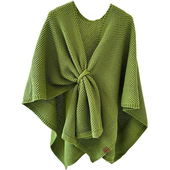 Zhengup Women's Shawl Wraps Knitted Sweater Scarf Solid Color Knotted Lightweight Outwear Shoulder Scarf