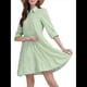thumbnail image 3 of Vestido Camisero Midi A Rayas con Botones para Mujer, Informal, Holgado, con Puños y Larga, Vestidos de Media Pierna. Verde XL, 3 of 9