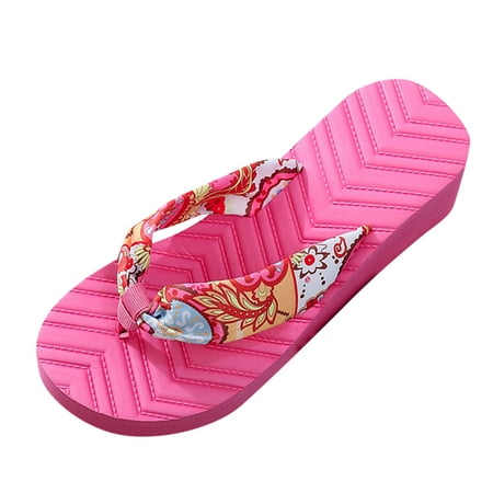 

CBGELRT Slipps Shoes for Women Indoor Walking Casual Shoe Fashion Spring And Summer Women Slippers Flip Flops Thick Bottom Wedge Heel Colorful Casual Beach Shoespink Asian Size 39