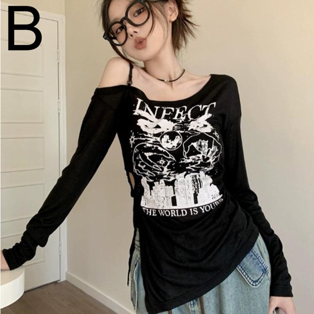 LUVCLS Blusa de protección solar de manga larga para mujer con diseño de hombros descubiertos Lote V1