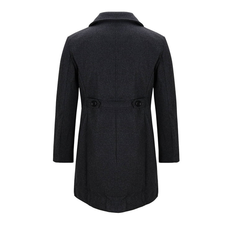 ジャケット・アウター DOUBLELAPELED DOUBLE BREASTED COAT Men's Trench Coat fit Double Breasted Belted Windbreaker Lapel