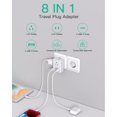 thumbnail image 2 of Adaptador de enchufe de viaje Mifaso, paquete de 2 con 4 salidas y 4 puertos USB C, 2 of 8