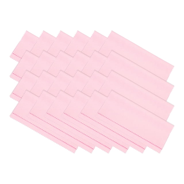 Unique Bargains Microfiber Cleaning Cloth 6' x 6' Soft Suede for Camera Lens, Pink 24 Pack