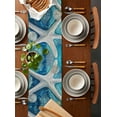 thumbnail image 5 of Hokiten Table Runners 72 Inches Long Dress Scarves, Teal Coastal Starfish Farmhouse Kitchen/Dining Table Runner, Coffee Tablerunners, Summer Watercolor Ocean 13x72 Inch, 5 of 7