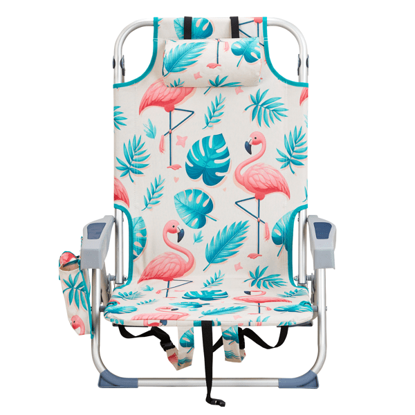 Beach Chair, Short Aluminum Tube Bearing 100kg Oxford Cloth Silver, 63*65*82cm White