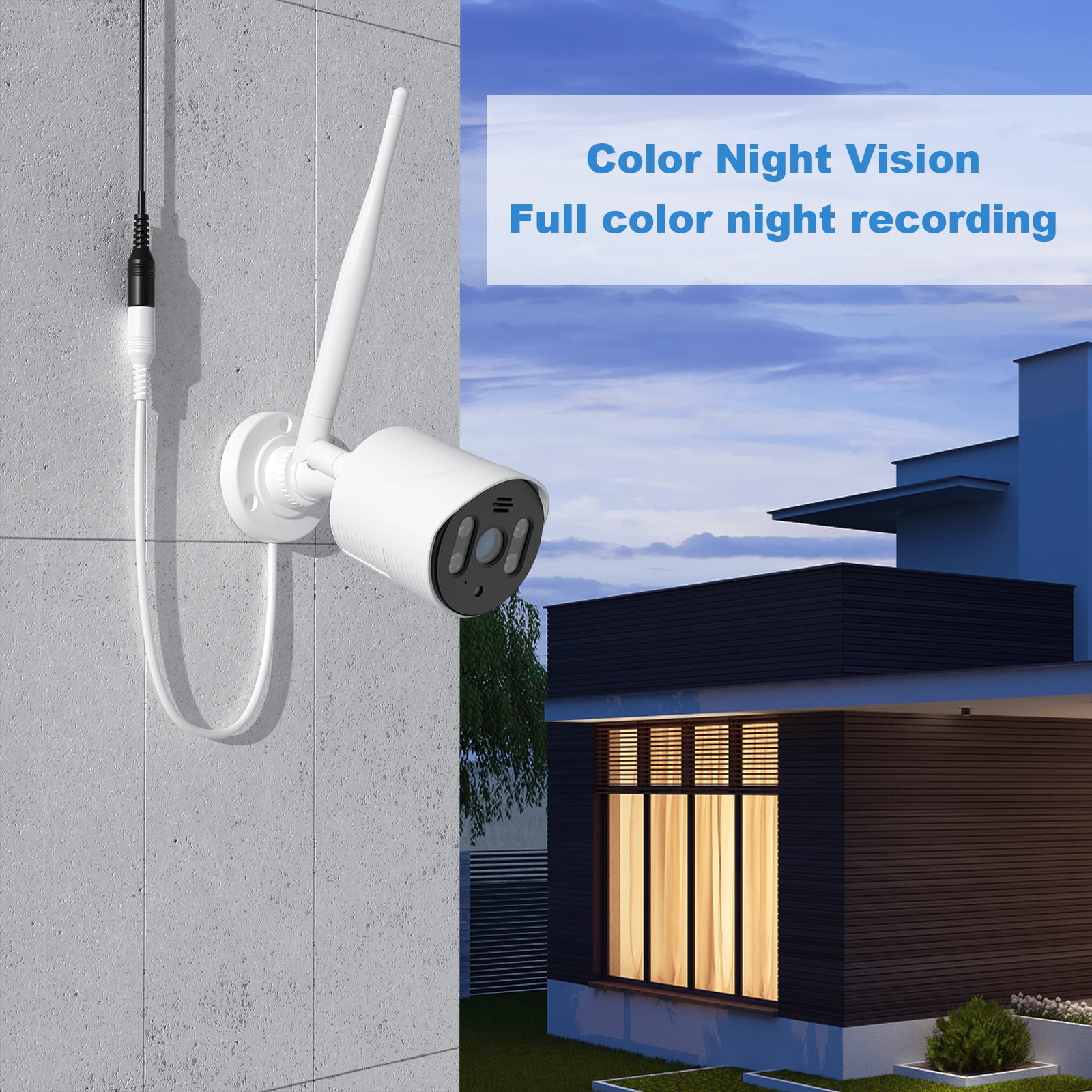TOPVISION 4Pcs Wireless 1080P 8CH 3MP Surveillance Cameras with Color Night Vision, IP66 Waterproof, Wi-Fi APP Control