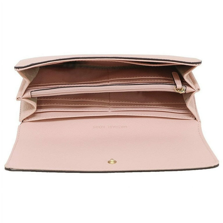 Michael Kors Signature Fulton Flap Continental Leather Carryall Wallet Pastel Pink Walmart