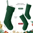 thumbnail image 5 of Ayieyill 4Pack Christmas Stockings, 18" Large Knitted Stocking Personalized Xmas Hanging Stocking Decorations with Name Leather Patches for Holiday Christmas Party Family Decor (Green Red Grey）, 5 of 7