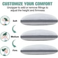 thumbnail image 6 of LBRO2M Adjustable Memory Foam Bed Pillow, 3 in 1 Pillow with Cooling Removeable Bamboo Pillowcase, Standard, 6 of 7