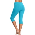 thumbnail image 3 of TGPMGRZ Capri Leggings for Women Stretch Fit Workout Yoga Pants Summer Activewear 3/4 Cropped Compression Pants BU2 Size L, 3 of 5